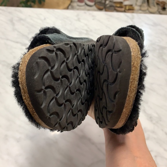 Birkenstock | Shoes | Birkenstock Arizona Black Suede Sherpa Sandal 376 | Poshmark